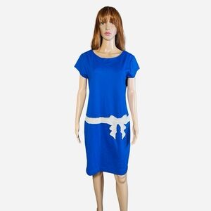 NWT New 6PM Blue Short Sleeve Viscose Dress Size 46 US M